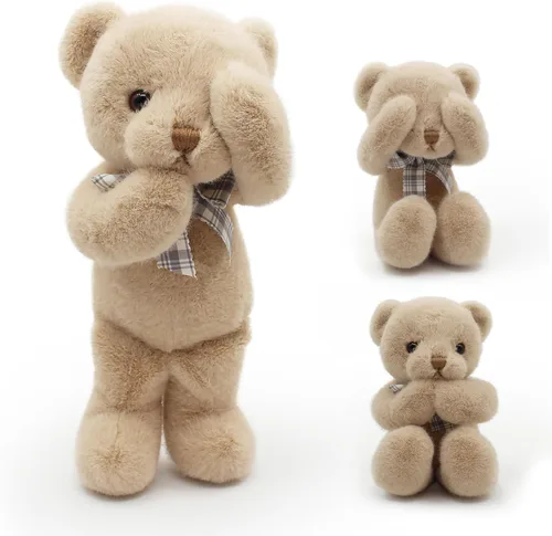 suepcuddly - Oso de peluche pequeño con imán, animal de peluche lindo y suave para niña de 30 cm (marrón)