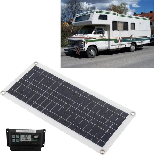 Miniatura 2 de Estink Kit de panel solar, panel solar de 30 W, 30 A, 12 V, 24 V, cargador de voltaje, kit de inicio de panel solar de silicio policristalino