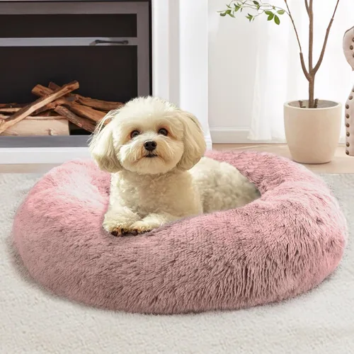 Miniatura 12 de JOLLYVOGUE Cama Calmante para Perros Pequeños - Cama para Perros Pequeños en Forma de Dona Lavable de 23 Pulgadas para Gatitos y Cachorros, Camas