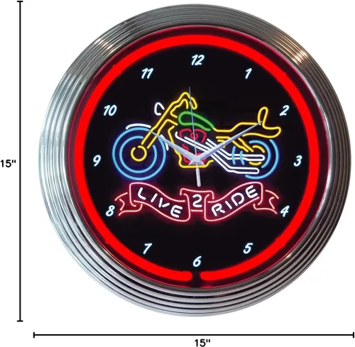 Miniatura 2 de Neonetics Reloj de pared Live 2 Ride Neon de 15 pulgadas