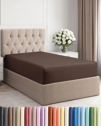 Sábana bajera tamaño individual – Sábana inferior única solo – Ropa de cama de lujo hotelera ultra suave con bolsillos profundos de 8-16 pulgadas –