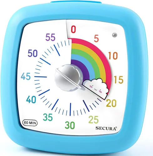 Miniatura 13 de Secura - Temporizador visual de 60 minutos, temporizador silencioso de estudio para niños y adultos, relojes de tiempo, temporizador de cuenta