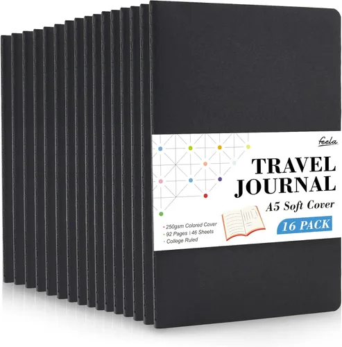Miniatura 16 de feela - Paquete de 16 cuadernos de tapa suave a granel, cuadernos rayados universitarios para el trabajo para mujeres y niñas, diario de viaje