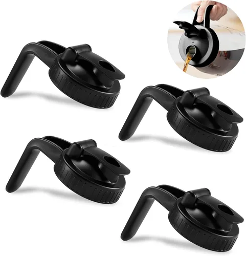 Miniatura 12 de Paquete de 2 tapas para frascos Mason de boca ancha en forma de V con asa, tapa con pico vertedor para frasco Mason con tapa abatible extendida, Rosa