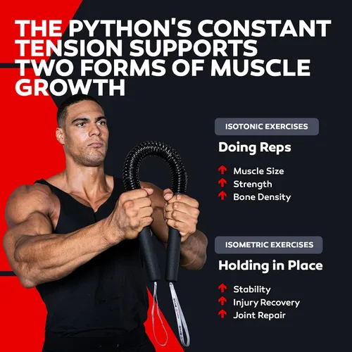 Miniatura 4 de Barra Power Twister de Python - Equipo de ejercicio para fortalecer la parte superior del cuerpo para pecho, hombro, antebrazo, bíceps y brazos por