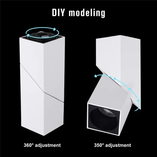 Miniatura 4 de Foco de techo LED para interiores, lámpara de pared ajustable de 360°, focos artísticos de bricolaje, luz blanca fría de 12 W, luz blanca fría