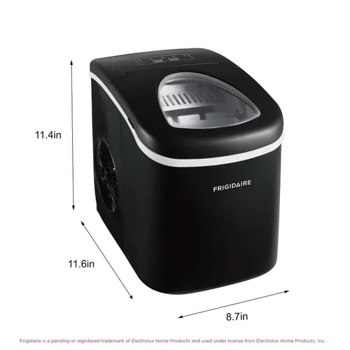 Miniatura 6 de FRIGIDAIRE EFIC101-BLACK - Máquina para hacer hielo para encimera, 26 libras, tamaño de cubo de hielo ajustable, máquina portátil de cubitos de Negro