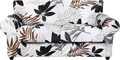 Miniatura 53 de SearchI Funda elástica para sofá con estampado, Fundas para sofá con diseño floral, 2 piezas de funda elástica para sillón con funda de cojín