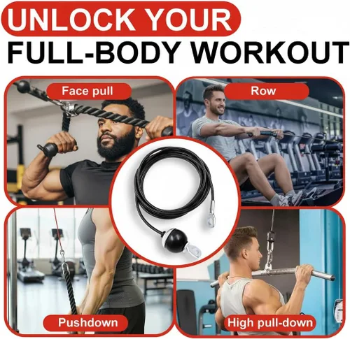 Miniatura 5 de J Bryant Reemplazo de cable de polea de fitness, cuerda de alambre de acero resistente de 0.197 in (0.2 pulgadas) para gimnasio en casa y accesorios