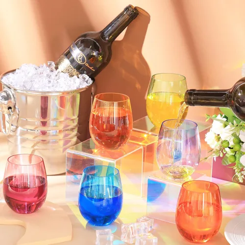 Miniatura 4 de Gerrii Paquete de 12 copas de vino de plástico de 12 onzas sin tallo, a granel, reutilizables, inastillables, para interiores y exteriores