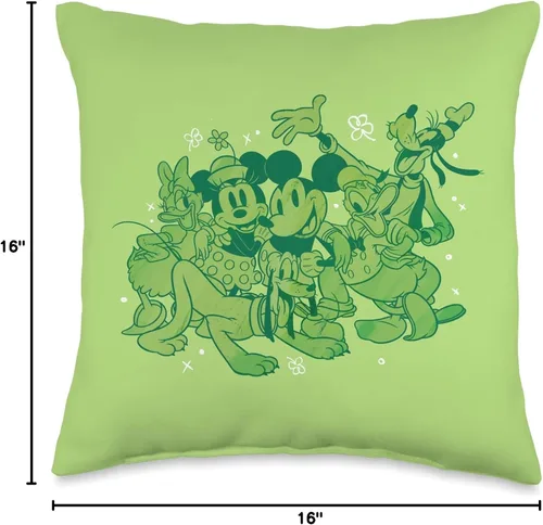 Miniatura 4 de Disney Mickey and Friends - Almohada verde para el día de San Patricio, 16.0 x 16.0 in, multicolor
