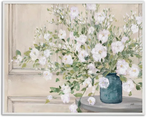 Miniatura 37 de Stupell Industries Ramos florales antiguos en frascos, arte giclée enmarcado, blanco, 20 x 16 pulgadas, fácil de colgar y resistente, fabricado