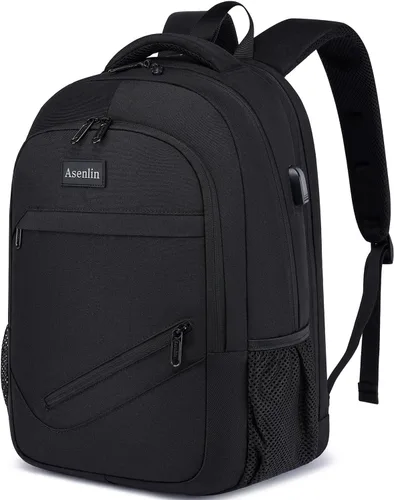 Mochila Asenlin para portátil de viaje para mujeres y hombres, mochila resistente al agua para negocios, delgada y resistente, con puerto USB, para