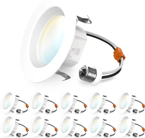 Miniatura 11 de Sunco - Juego de 12 luces LED empotrables de reajuste de 15,2 cm, luces de techo de tipo candelabro, borde deflector, 965 lm, 13 W