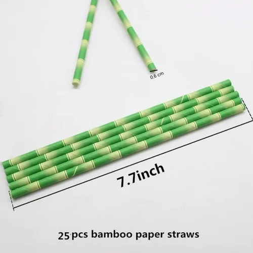 Miniatura 5 de 66 piezas de suministros de fiesta de panda, juego de vajilla desechable con platos, vasos, servilletas, pajitas, mantel para niños, baby shower