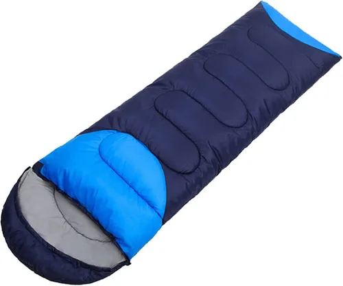 Saco de dormir ligero para adultos y niños, cálido y transpirable, saco de dormir para mochileros al aire libre, longitud total 86.6 in/86.5 Azul
