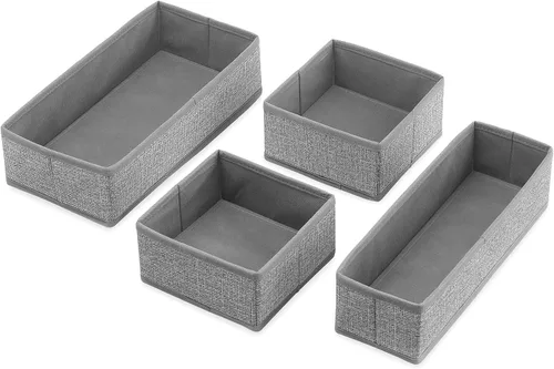 Miniatura 5 de Whitmor 6283-9871 Juego de 4 organizadores de cajones gris rayado (paquete de 2)