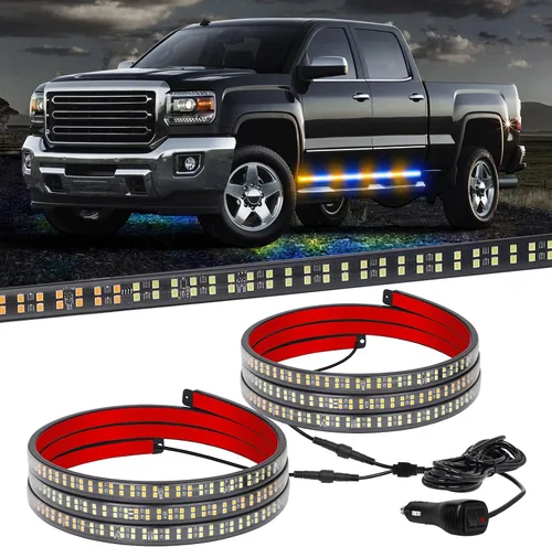 Miniatura 12 de XRIDONSEN 2 piezas de tiras de luces de emergencia para camiones de 70 pulgadas, 864 LED, luces estroboscópicas de tablero de funcionamiento, luces