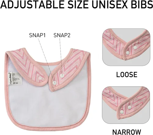 Miniatura 3 de Paquete de 10 baberos de algodón a presión para bebé niño y niña, baberos súper suaves para dentición y alimentación Conjunto de flores