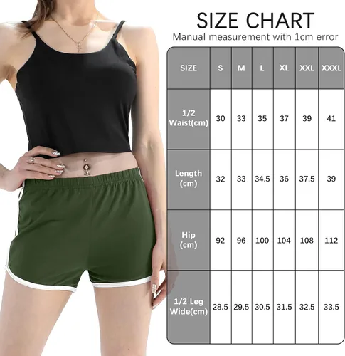 Miniatura 2 de URATOT Women's Cotton Shorts Gym Shorts Yoga Shorts Summer Running Active Shorts Dance Elastic Shorts, Pack of 2