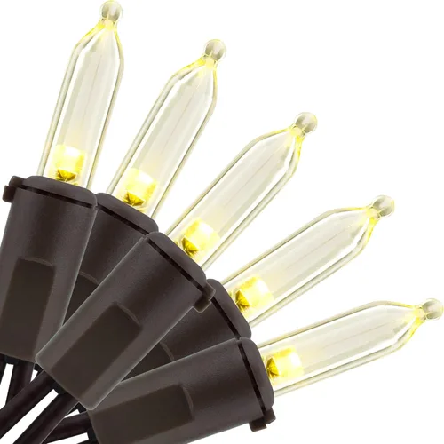 Miniatura 7 de YULETIME - Luces de Navidad LED púrpuras con cable marrón, 33 pies, 100 unidades, juego de luces de cadena certificadas por UL, calidad comercial