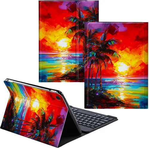 Miniatura 57 de Funda para Samsung Galaxy Tab S6 Lite 2022/2020 Teclado inalámbrico desmontable y cubierta de cuero PU Funda protectora para tableta para Samsung
