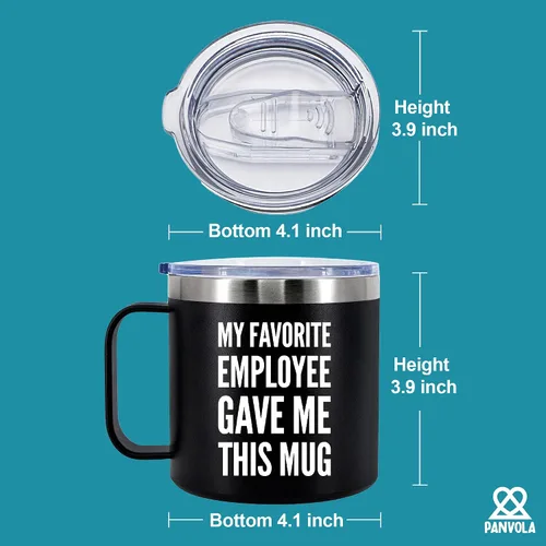 Miniatura 2 de Taza de café aislada de 14 onzas con asa y tapa, regalo para jefes, gerente de empleador de parte de un compañero de trabajo, vaso térmico de acero
