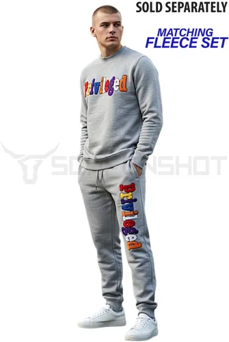 Miniatura 23 de SCREENSHOT APPLIQUE F11966 Premium Fleece Streetwear Chenille EMB Crew Neck Sweatshirt - Classic Fit