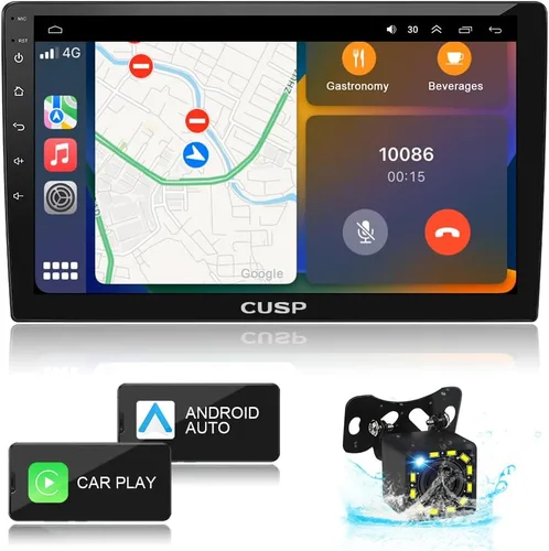 Miniatura 8 de CUSP Radio estéreo de coche de doble DIN de 10.1 pulgadas, unidad principal Android con CarPlay inalámbrico y Android Auto, 4 GB de RAM 64 GB ROM