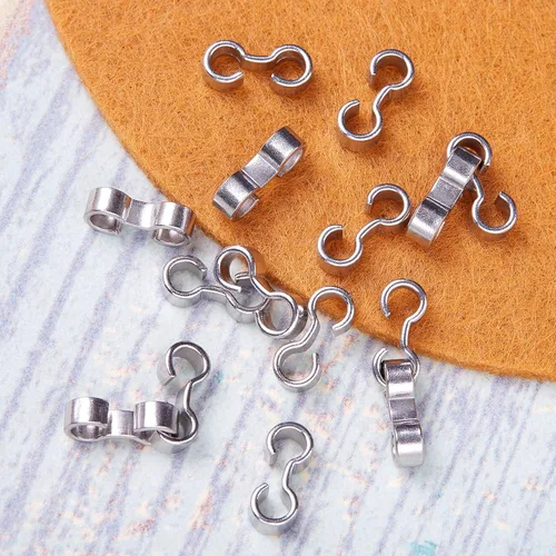 Miniatura 6 de Airs&Opulence - 200 conectores de cadena de acero inoxidable de 0.47 pulgadas, 8 formas, conectores de gancho de cadena abierta para hacer joyas 3