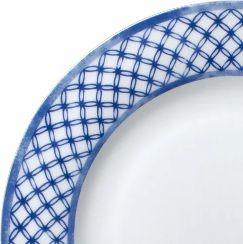 Miniatura 3 de Mikasa Kiley Bone China - Juego de vajilla ligera de 16 piezas resistente a las astillas, servicio para 4, azul y blanco