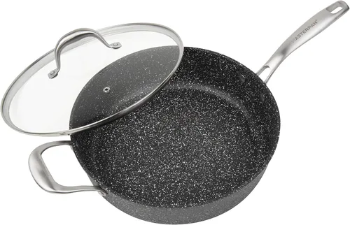 Miniatura 10 de MasterPan Sartén de aluminio fundido ultra antiadherente, 9.5 pulgadas, serie Granite