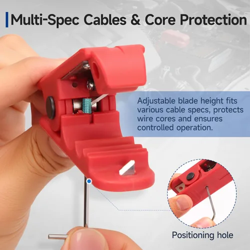Miniatura 3 de iCrimp Pelacables redondo para AWG 12 a 4/0, pelacables ajustables, herramienta de pelado de cables con 2 cuchillas de repuesto