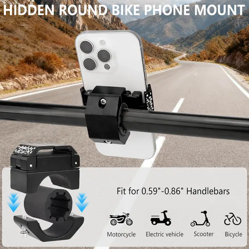 Miniatura 6 de Soporte para teléfono de bicicleta, soporte de teléfono para motocicleta, soporte de aleación de aluminio, soporte para teléfono celular, rotación