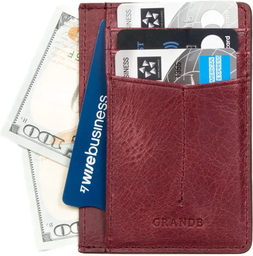 Miniatura 20 de Grande -3605 Estuches para tarjetas, Borgoña, Minimalista