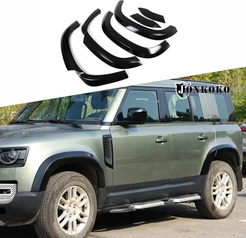 YIWANG Kit de moldura de guardabarros de rueda de automóvil ABS color negro, ruedas ensanchadas, barras interiores para Land Rover Defender 90 110