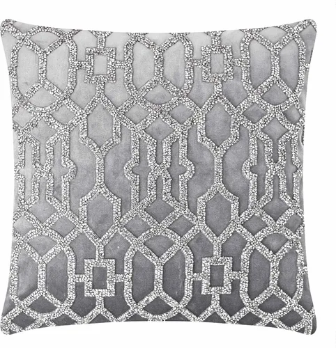 Miniatura 14 de Almohada de celosía, diamantes de imitación brillantes en terciopelo suave, inserto de fibra hipoalergénica, funda lavable, única, decoración