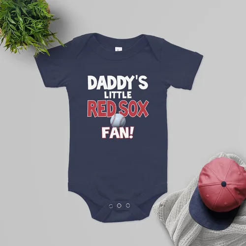 Miniatura 4 de NanyCrafts Baby's Daddy's Little Red Sox Fan Body Body para bebé Red Sox Fan