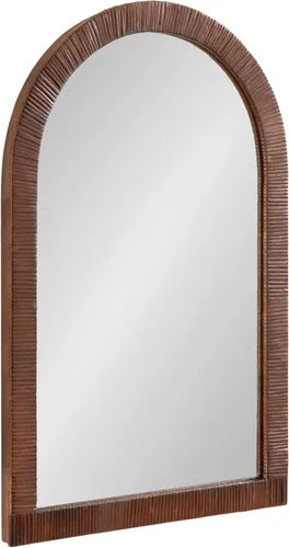 Miniatura 10 de Kate and Laurel Rahfy - Espejo de pared de ratán con arco bohemio, 28 x 32, madera natural, espejo decorativo de madera con marco de ratán auténtico