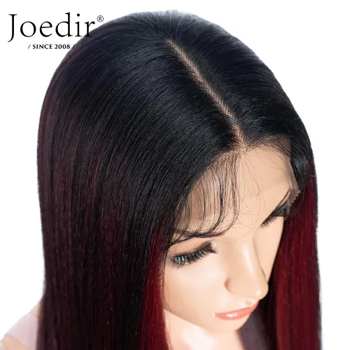 Miniatura 6 de Joedir Peluca de 36 pulgadas súper larga recta ligera Yaki pelucas sintéticas de encaje frontal pelucas para mujeres NTHL1B/99J/118