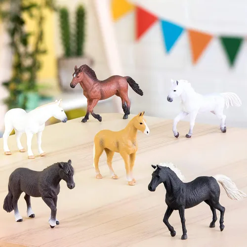 Miniatura 2 de Terra by Battat – 6 piezas de juguetes de caballo de 6 pulgadas – Figuras realistas de mustang – Figuras de animales de plástico – Regalo