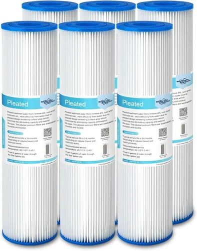 Miniatura 16 de Membrane Solutions Filtro de agua de sedimentos de poliéster plisado de 50 micrones, cartucho de repuesto de 10 x 2.5 pulgadas, prefiltro universal