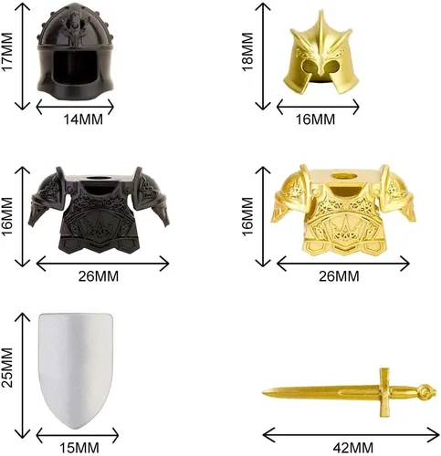 Miniatura 2 de ALiquid Juego de armas de minifiguras personalizadas, juego de armas personalizadas para minifiguras, juego de armas de soldado medieval