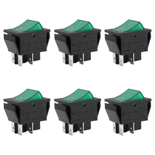 Miniatura 12 de BAOMAIN Interruptor basculante DPST, encendido/apagado de 4 pines 16A 250 V CA, interruptor de alimentación iluminado LED rojo, reconocido por UL