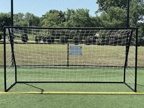 Miniatura 2 de AYSO - Portería de fútbol de tamaño reglamentario juvenil Premier de 12 x 6 pies con red resistente a la intemperie de 0.157 in. Marco con Negro