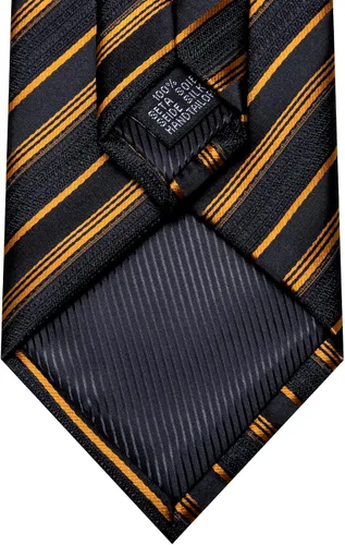 Miniatura 339 de Barry.Wang Juego de corbatas para hombre, corbata de seda a rayas, tejido a cuadros, gemelos formales, negocios, boda