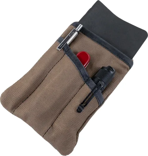 Hide & Drink, Estuche de bolsillo multiherramientas, Bolsa compacta multiusos con cremallera para artículos de diario (EDC), Mini estuche de Carbón