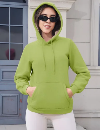 Miniatura 18 de MAGCOMSEN Sudaderas con capucha para mujer, con forro de sherpa, de vellón, para invierno, cálido, pesado, de algodón, con bolsillo