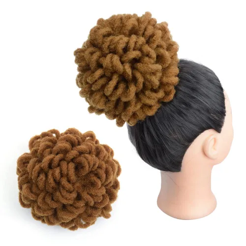 Miniatura 21 de Yinmei Baibian Loc Cola de Caballo con Cordón Moño de Pétalos Moños de Rastas Afro Rojas Cola de Caballo Rizado Hinchado Trenza Colas de Caballo