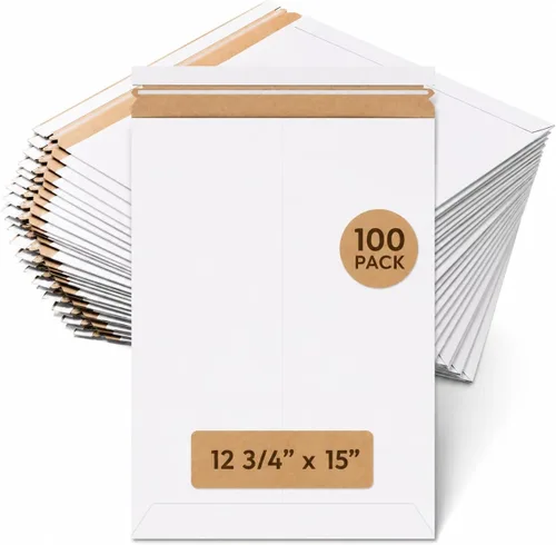 Miniatura 11 de BOX USA Sobres rígidos de 6 x 8 pulgadas (paquete de 100 unidades), sobres de cartón para fotos, tarjetas de intercambio, impresiones pequeñas, se
